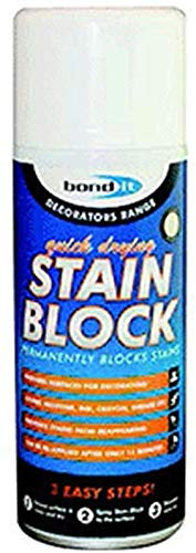 2 x Bond It Stain Block 400ml Aerosol Spray Paint Covers Water Rust & Mould