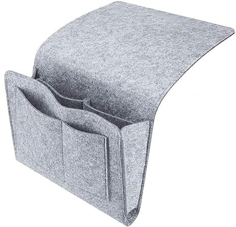 Esteopt Felt Bedside Storage Hanging, Bedside Storage Pockets Bunk Bed Storage Bag Bedside Organizer Caddy For Room (Gray)