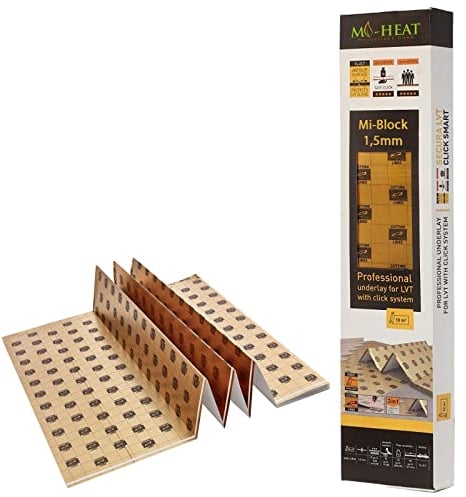 56,25m² Heizfilm-Unterlage 1,5mm XPS Trittschalldämmung mit AquaStop für Vinyl Parkett Laminat und Designbeläge 400kPa Druckfestigkeit