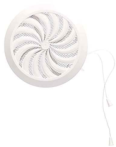 KOTARBAU® Griglia di ventilazione regolabile da 100 a 150 mm, con protezione dagli insetti, rotonda, bianca