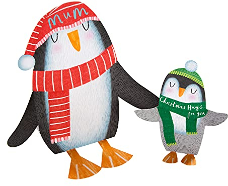 Hallmark Weihnachtskarte mit Pinguin-Pop-Up-Karte für Mutter, 2 Karten
