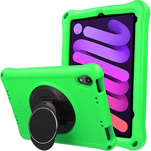 TECHGEAR Bumper Hülle für iPad mini 7 / Mini 6 (7. / 6. Generation 8,3 Zoll) [Kinderfreundlich] Tough Schutzhülle Silikon Soft Shell Anti-Rutsch Hülle Stoßfest + Folie [Grün]
