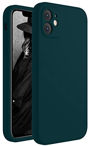 Cordking Designed for iPhone 11 Case, Silicone [Straight Edges] & [Camera Protecion] Upgraded Phone Case with Soft Anti-Scratch Microfiber Lining, 6.1 inch, Teal