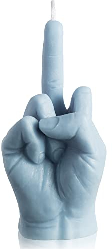 GROBRO7 Middle Finger Candle Dänischer Pastellduft Raumdekoration natürliches Sojawachs Kiefern Räucherstäbchen Aromatherapie, Gesten Kerzen für Schreibtisch, Festival Party Housewarming Gift(Blau)