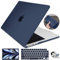LCMOCICO for M3 2024 MacBook Air 13.6 inch Case Model A3113 Cover, Ultra-Thin Matte Anti-Fingerprint Laptop Hard Shell Case Screen Film Keyboard Cover for Mac Air 13.6 M2 A2681 Touch ID, Navy Blue