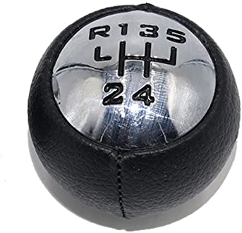 Pomo Palanca de Cambios Para Citroen para Jumpy 2004-2007, pomo de palanca de cambios Manual de coche de cuero PU, bola de cabeza de palo pomo coche (Size : 5-speed)