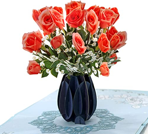 CUTPOPUP Rote Rosen – Geburtstagskarten für Frauen, Muttertagskarte, Pop-Up-Geburtstagskarte, Geburtstagskarte Frau, 3D-Gruß an Ihre Mutter (Mystery Red Roses) US8-38DE1515