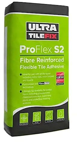 Go Bathrooms UltraTile ProFlex S2 Highly Flexible Fibre Reinforced Flexible Tile Adhesive | Wall & Floor Adhesive | 20KG White