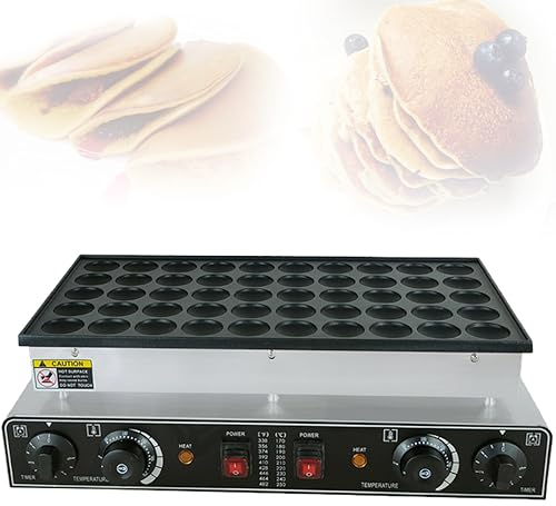 TAHALI Machine à crêpes, 50 Trous 1700 W, Chauffage Rapide, Machine à Muffins électrique antiadhésive, gaufrier, Bouton de contrôle de la température