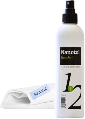 Nanotol Glasreiniger | Fensterreiniger mit Lotuseffekt | 160 qm pro Liter | Fenstersauger geeignet | Kristallglaseffekt (250 ml)