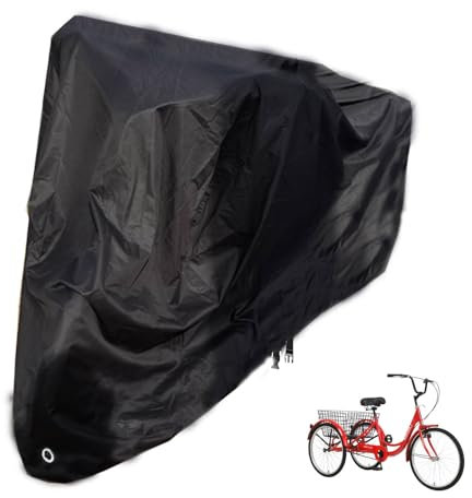 Funda para triciclo para adultos, cubierta para triciclo eléctrico, 26 24 pulgadas, 3 ruedas, para exteriores, resistente, impermeable, resistente al viento, cubierta de bicicleta a prueba de polvo