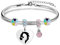 Aosyoisk Cadeau de cheval pour les filles, bracelet réglable en argent avec pendentif de cheval bijoux de mode cadeau d'anniversaire (Couleur)