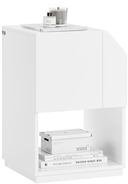 SoBuy Nachttisch Boxspringbett Sofatisch Beistelltisch schmal Telefontisch Nachtschrank Nachtkommode Weiß BHT ca. 40x60x40cm FBT136-W