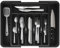 Deleca Range-couverts pour tiroirs 57 x 38 cm – Range-couverts avec couvercle – En plastique noir – Insert de tiroir de cuisine avec 8 compartiments – Organiseur de couverts