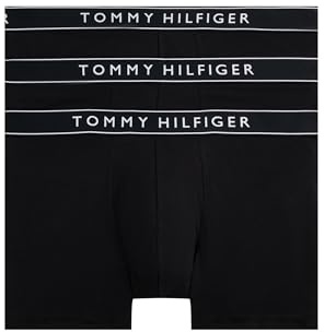 Tommy Hilfiger Herren 3er Pack Boxershorts Trunks mit Logobund, Schwarz (Blk/Blk/Blk), S