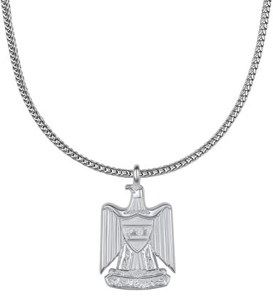 d'origine Irak Adlerkette, Irakische Flaggenkette, Irak Kette, Irakischer Schmuck, Irakischer Wappenschmuck mit Adler für Herren Silber