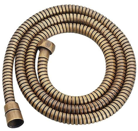 QIULKU Duschschlauch,Brauseschlauch Antiker Messing-Edelstahl-Flexibler Duschschlauch, Lange Badezimmer-Duschwasserschlauch-Verlängerung, Sanitärrohr-Zugrohr(150cm)