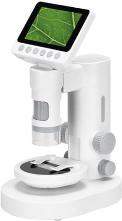 Bisofice Mikroskop Digital Microscope 1000X, USB Mikroskop, Abnehmbar 2-in-1 Digitales Mikroskop für Kinder, Outdoor Taschenmikroskop mit 6 einstellbaren LED, 3,5 Klappdisplay