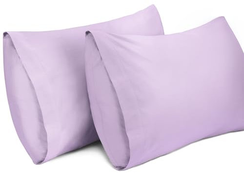 Lirex 2er Pack Kissenbezug 50 x 70 cm - 100% Baumwolle Kissenbezüge-Anthrazit-Kissenhülle-Hypoallergen, Oeko-TEX Zertifiziert, Violett