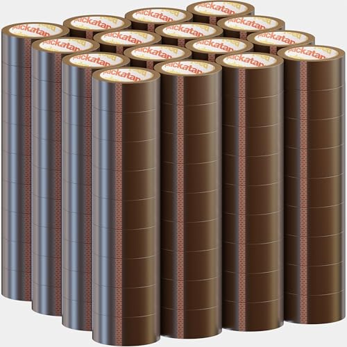 Packatape Brown Packaging Tape, Heavy Duty Packing Tape For Industrial And Warehouse Use, 144 Rolls 48MM X 66M