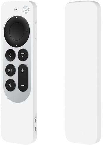 Funda de silicona para control remoto Apple TV Siri, funda de silicona para control remoto Apple TV 4K / HD Siri (2ª generación/3ª generación), color blanco