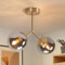 Kowanie Deckenlampe Glas Deckenleuchte Flur: Vintage E27 Flurlampe Decke in Gold Kugelglas Deckenbeleuchtung 2 flammig Industrial Küchenlampe aus Metall für Küche - Ohne Leuchtmittel