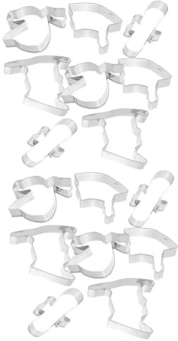 Luxshiny 16pcs Stainless Steel Cookie Cutters Graduation Cookie Mold Reusable Baking Tools