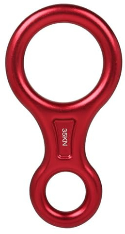 Uqezagpa Professionelle 35KN Figur Acht Sicherungsabsteiger sicheres Kletterzubehör für Outdoor-Abenteuer Bergsteigen Seil Absteiggerät