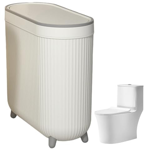 Slim Toilet Mülldose - Badezimmerabfallbehälter Mit Deckel, Kompakter