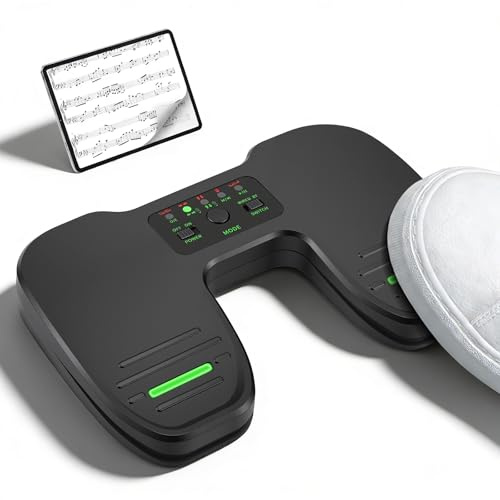 Bluetooth Page Turning Pedal, Wireless Page Turner Stumm, Musik Lese Controller zum Spielen von Instrumenten, Wiederaufladbarer Fußschalter Kompatibel mit Tablets, Android und iOS (Upgrade-Version)