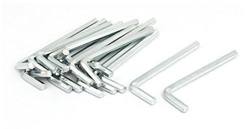 Sourcingmap Hex Key Wrench, 4mm Metric L Shape Hexagon Head Repair Tool, 20 Pcs (2.2 Length)