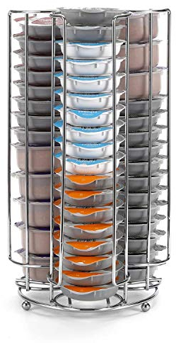 Vinsani 48 pcs Coffee Pod Holder - 3 Tower Coffee Pods Storage Rack Stand Large Capacity Stackable Pod Tower Storage Stand Organiser for Coffee Capsules – Chrome Finish