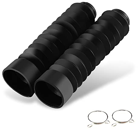 Keenso Motorrad Vordergabel Abdeckung, 2 Stück 210,5 x 42 mm Universal Kunststoff Motorrad Gabel Stoßdämpfende Staubschutzhülle (Schwarz) Sonstiges