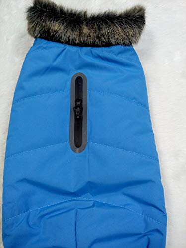 Wolters Parka mit Fellkragen Hundemantel Hundejacke Hundewinterjacke Welpenmantel Riverside Blue Blau XS bis XL