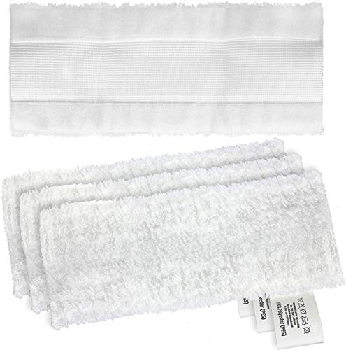 SPARES2GO Microfibre Cloth Cover Pads for Karcher 'Easyfix' SC1 SC2 SC3 SC4 SC5 Series Steam Cleaner (Pack of 4)