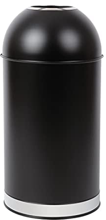 Bolero CW954 Poubelle en acier avec couvercle ouvert Noir 40 l Hauteur 720 mm