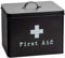 Harbour Housewares Vintage Metal Erste Aid Box - 29cm - Schwarz