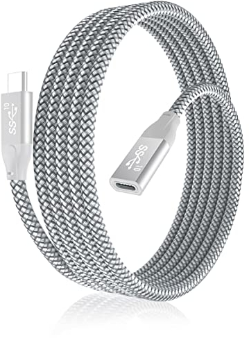 BASESAILOR USB C Extension Cable 3.3FT for iPhone 16 15 Pro Max,USB C 3.1 3.2 Gen2 20Gbps Female Male Extender,Extender Cord for iPad 10 Air 5 Mini 7 6,Note 21 20,Magsafe Charger