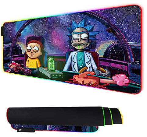 Envysun RGB Gaming Mouse Pad XXL (800x300mm) - Non-Slip Rubber Base, Smooth Surface, 10 LED Modes, Micro-USB | Desk Mat for PC, Laptop, Gaming Accessories (80x30 Rgpinktk)