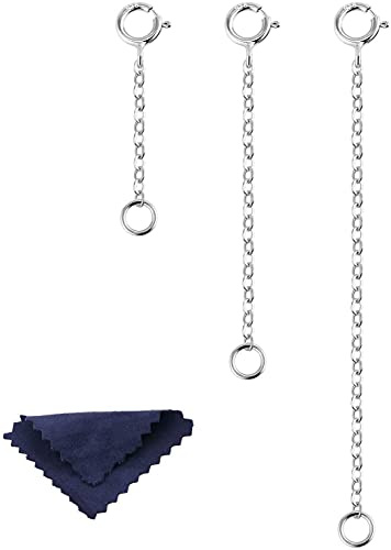 ALEXCRAFT Silber Kettenverlängerung Halskette Armband Schmuckherstellung | Sterling Silber 925 Kettenverlängerung Halskette Fußkette Armband Schmuckherstellung Verlängerungskette 123Zoll Damen Herren