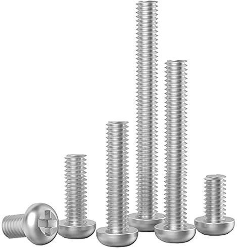 M4 (4mm x 8mm) Phillips Pan Machine Screws (Bolt) - Stainless Steel (A2) (Pack of 20) DIN 7985