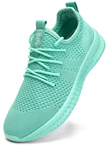 Tvtaop Damen Sneaker Laufschuhe Turnschuhe Straßenlaufschuhe rutschfest Leichtgewichts Atmungsaktiv Walkingschuhe Outdoor Tennisschuhe Sportschuhe Freizeitschuhe,Grün 41 EU