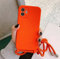 Emlivi Handykette Hülle iPhone 11, Necklace Handyhülle, Umhängeband Handykordel Schutzhülle, Weich Schultergurt Silikonhülle, TPU Cover mit Stylische Band, Kette Case für iPhone 11 -Orange
