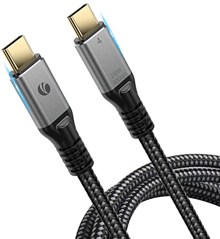 VCOM USB4 Kabel für Thunderbolt 4/3, Unterstützt 8K HD Display, 40Gbps Datenübertragung, 240W Aufladung, kompatibel mit MacBook, iPad Pro, iMac, Laptop, Hub, Dock, SSD, Monitor (1,2Meter)