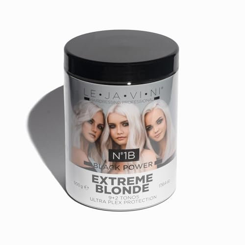 LEJAVINI N1B | Decolorante Pelo Profesional sin Amoniaco | Aclara hasta 9 Tonos | Neutraliza Tonos Amarillos | Ideal para Mechas, Balayage, Arrastre de Color | Polvo Decolorante Cabello 500g