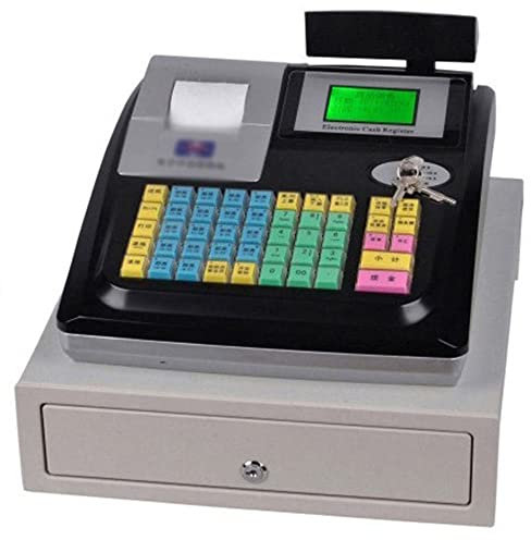 Elektronische Kasse,Restaurant POS-Kasse 48 Tasten,Supermarkt Kiosk Einzelhandel Kassensystem,Kassensystem für den Einzelhandel und Registrierkassenschublade,Registrierkasse für kleine,Black-110V