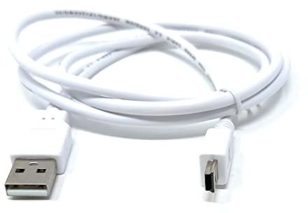 1m Mini USB to USB 24AWG 2.0 Hi-Speed 2.0 A-Male to Mini-B 5pin Cable Power & Data Lead (3.3ft, White)