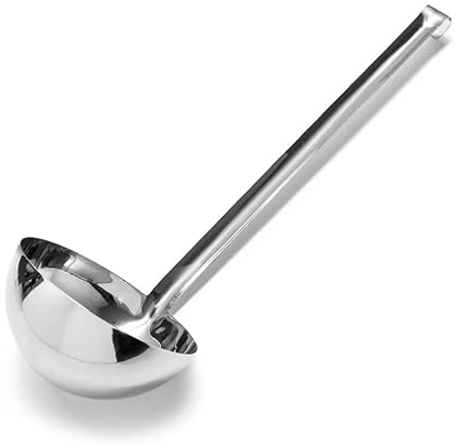 Forgast Haken Schöpflöffel | 2l | Hochwertige Schöpfkelle mit Hakengriff | Suppenkelle aus hochwertigem Edelstahl | Schöpfkelle | Gießlöffel | Küchenhelfer | Saucenlöffel | Gießlöffel