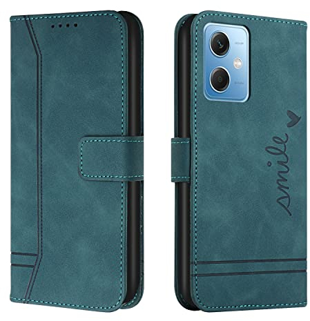 Trugox Handyhülle für Xiaomi Redmi Note 12 5G / Poco X5 5G Hülle Klappbar Klapphülle mit Kartenfach Handytasche Handy Schutzhülle Tasche Leder Wallet Flip Case Slim Book Cover - Blaugrün