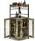 GiantexUK Corner Bar Cabinet, Industrial Wine Cabinet with Glass Holders, Adjustable Shelf & Mesh Doors, Anti-Slip Storage Display Rack for Kitchen Dining Living Room(Oak Grey)